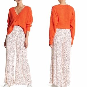 Free People Easy Peasy Printed Wide Leg Pant 8 New